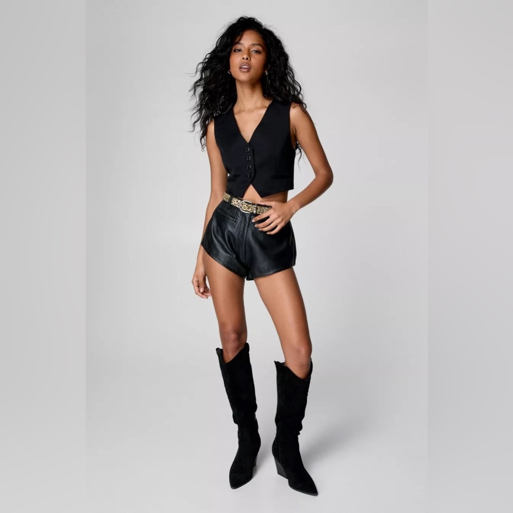 Nasty Gal Real Leather Hotpant Shorts